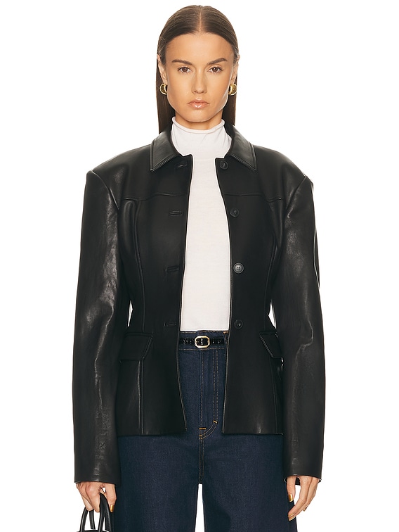 x Coco Aina Leather Cinched Jacket
