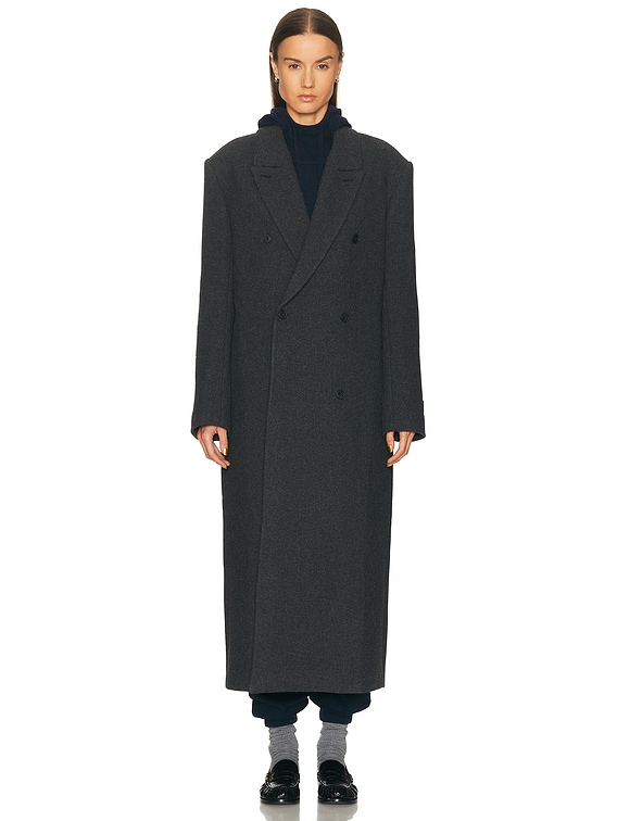 EAVES Sif Manteco Wool Coat in Dark Grey | FWRD