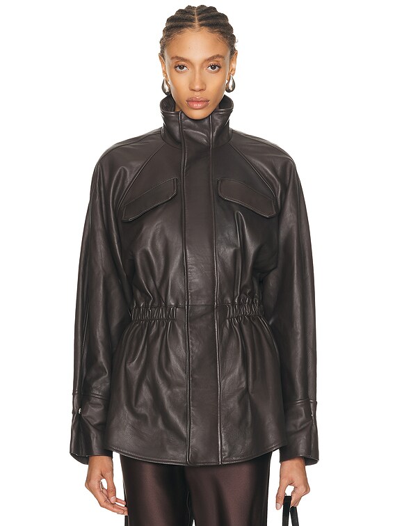 archive leather jacket darkwear v系 平成 y2 V S P - Claire - Anthracite Leather Jacket