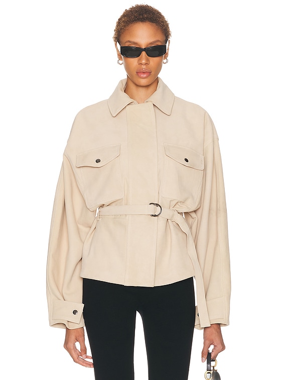 【⚠️ooo⚠️】RRL 90s 3stars Linen belted EAVES x Jasmine Tookes Lina Belted Jacket in Bone | FWRD