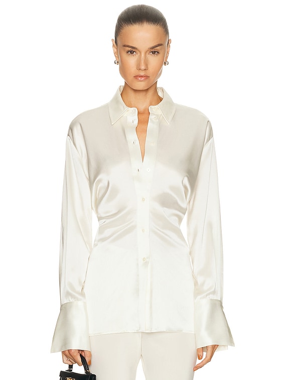 EAVES Sigrun Slouch Waist Blouse in Ivory | FWRD