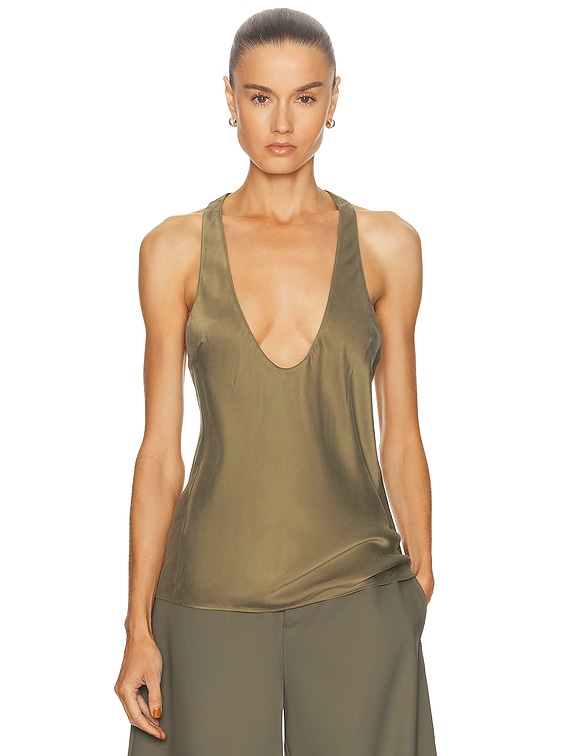 トップス VIVIANO elastic top VIVIANO】Elastic Top - blue×white - | loop