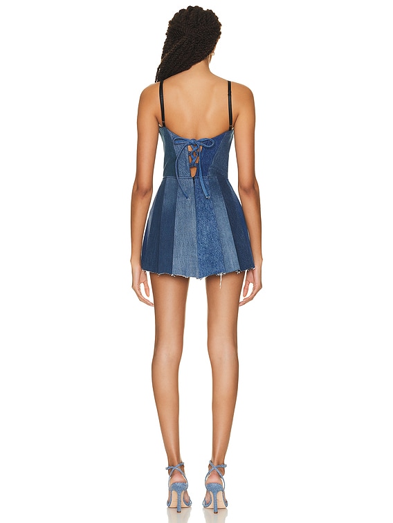 EB Denim Polka Dress in Upcycled Denim | FWRD