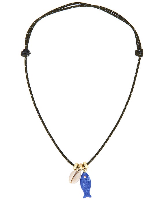 Eliou Ollie Necklace in Olive & Blue | FWRD