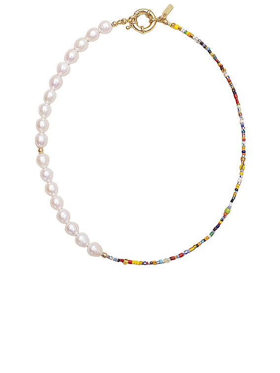 Eliou Thasos Necklace in Freshwater Pearl & African Glass | FWRD