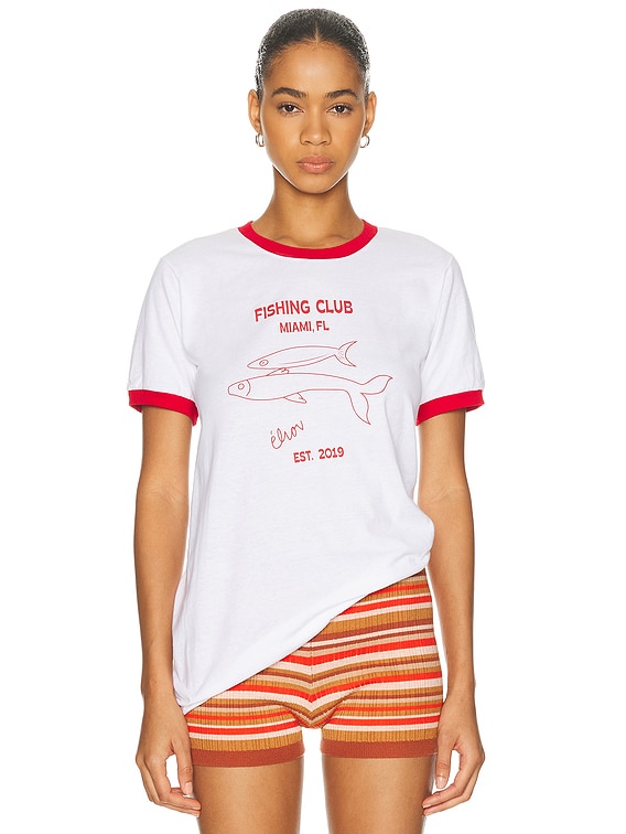 Eliou Fishing Club Ringer Tee in Red | FWRD