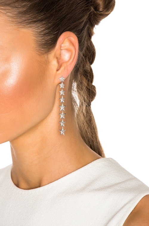 Elise Dray Falling Star Single Earring in White Gold Grey