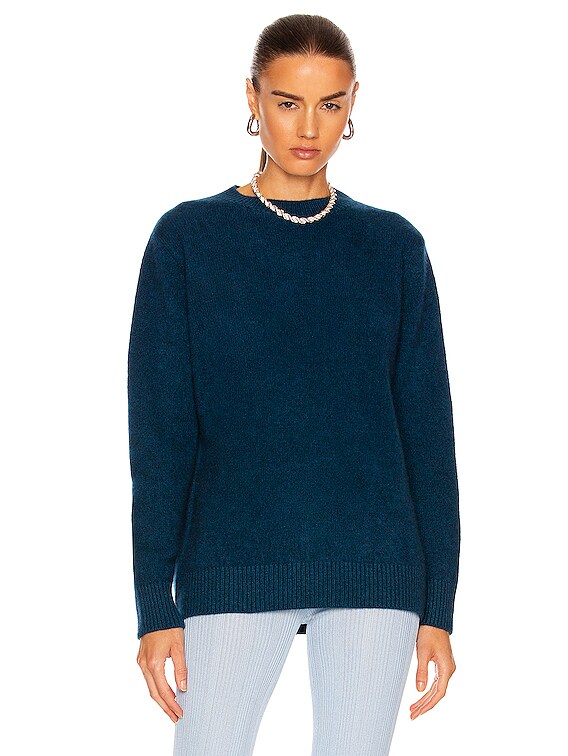 The Elder Statesman Cashmere Simple Crew Sweater in Peacock | FWRD