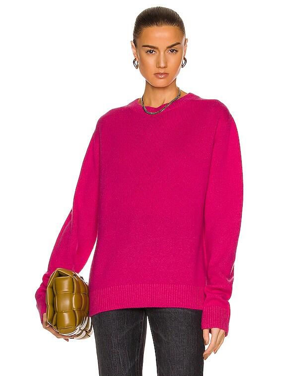 The Elder Statesman Simple Crew Sweater in Electric Pink | FWRD