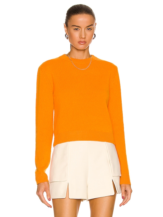 The Elder Statesman Simple Crew Sweater in Mandarin | FWRD