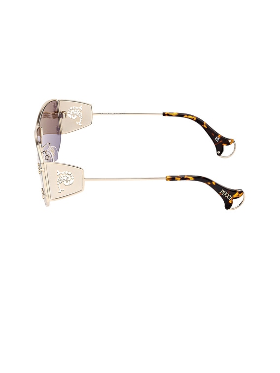 Emilio Pucci Shield Sunglasses in Shiny Pale Gold Emilio Pucci Shield Sunglasses in Shiny Pale Gold All NWOT  main image 2