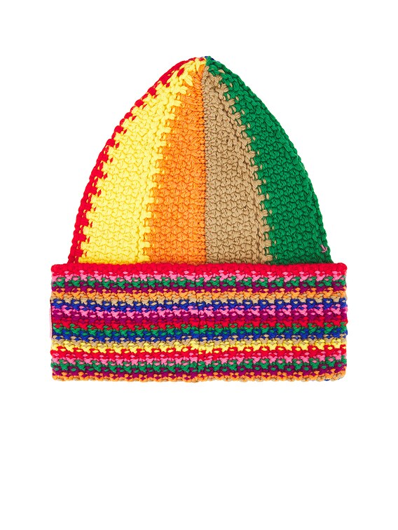 Emilio Pucci Women’s Beanie EMILIO PUCCI Knit Hat Logo Embroidery Orange Women Preowned  main image 4
