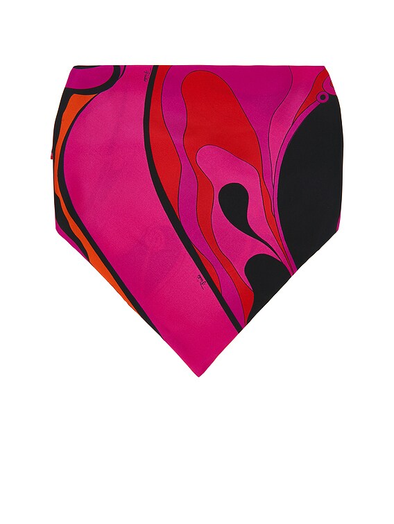 Emilio Pucci Silk Twill Headscarf in Fuchsia & Black | FWRD