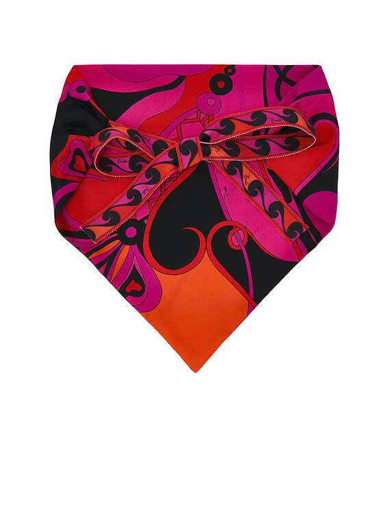 Emilio Pucci Silk Twill Headscarf in Fuchsia & Black | FWRD