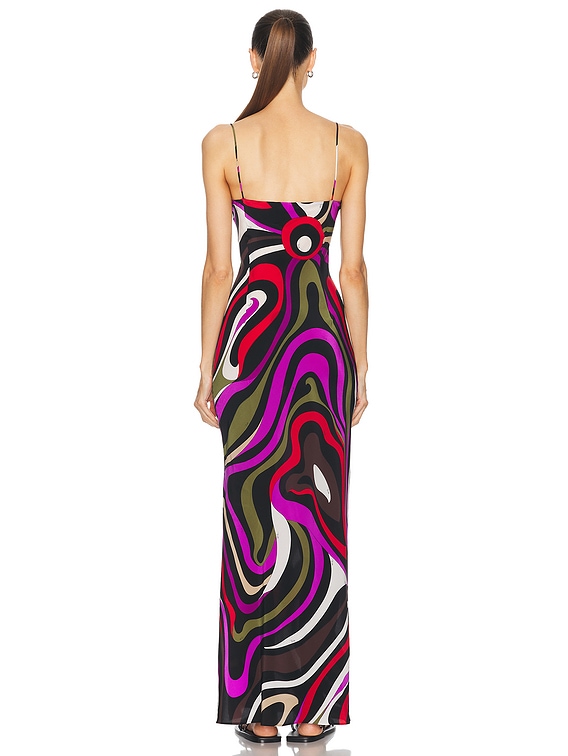 新品同☆定価11.5万 EMILIO PUCCI Frida スカート I40 Emilio Pucci Silk Maxi Dress in Blue & Fuchsia | FWRD