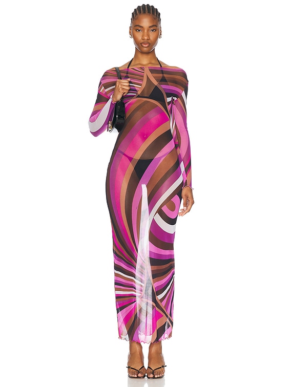 Sheer Long Sleeve Dress