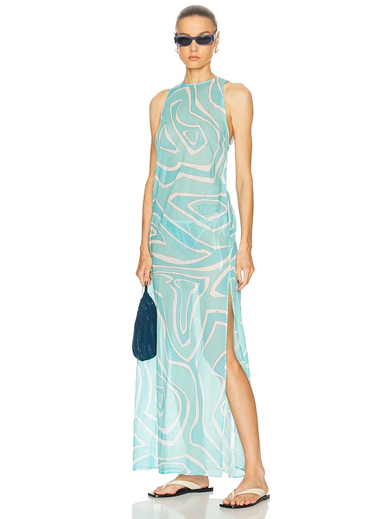 Emilio Pucci Maxi Dress in Turquoise | FWRD