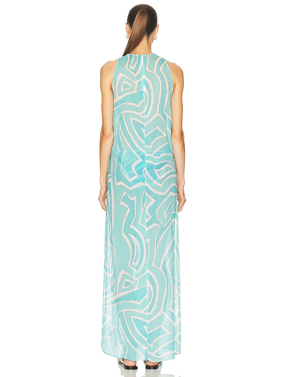 Emilio Pucci Maxi Dress in Turquoise | FWRD