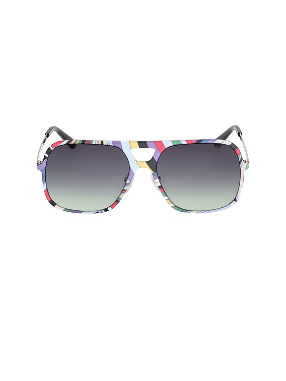 Emilio Pucci Navigator Sunglasses in Shiny Pale Gold  display picture 1