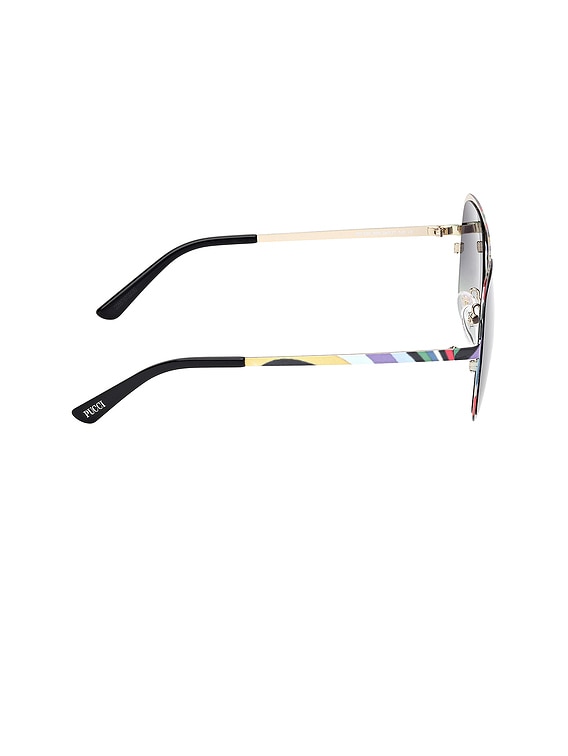Emilio Pucci Navigator Sunglasses in Shiny Pale Gold 