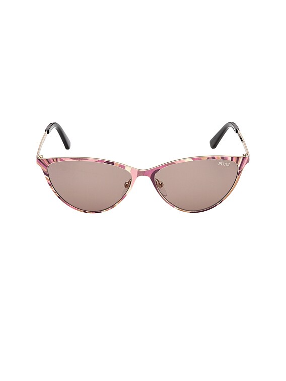 Pucci Cat Eye Sunglasses in Shiny Iride Violet, Pale Gold  display picture 3