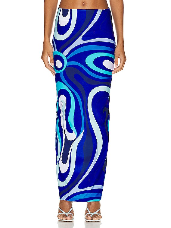 EMILIO PUCCI タイトスカート 36 EMILIO PUCCI エミリオプッチ プッチ柄 シルク混 タイトスカート