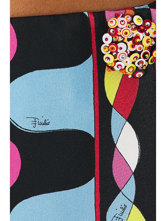 Emilio Pucci Silk Twill Skirt in Blue & Fuchsia | FWRD