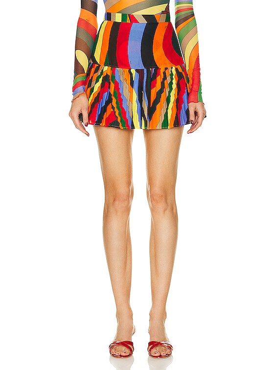 Emilio Pucci Cotton Muslin Skirt in ARANCIO & VERDE | FWRD Emilio Pucci Cotton Muslin Skirt in ARANCIO & VERDE | FWRD