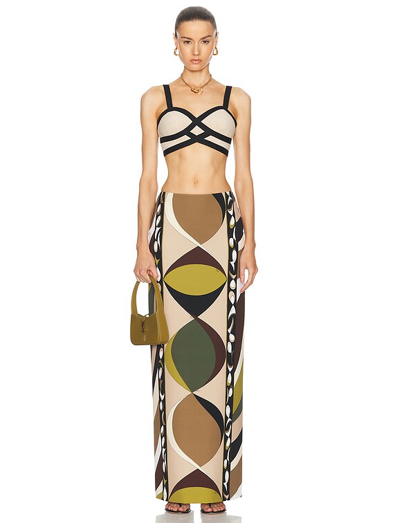 Emilio Pucci Maxi Skirt in Khaki & Muschio | FWRD