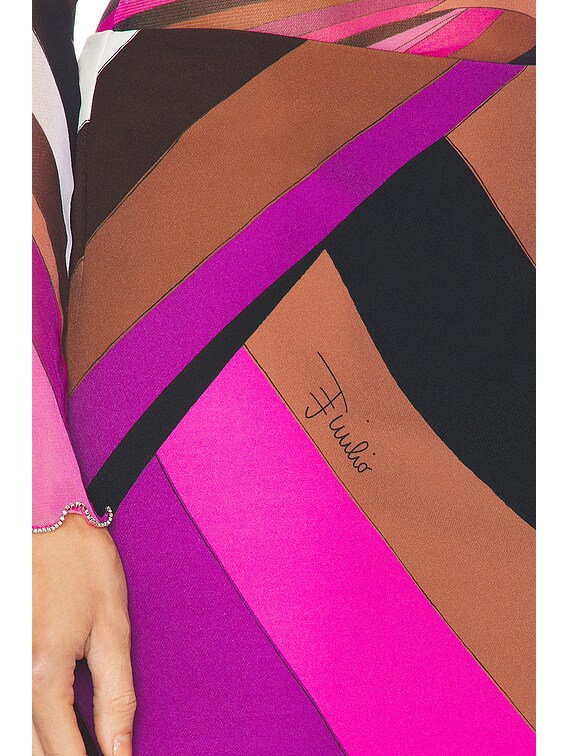 Emilio Pucci Long Column Skirt in Fuxia & Narrone | FWRD