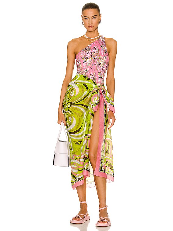 Pucci Cotton Sarong in Verde | FWRD