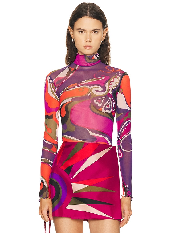 Emilio Pucci Long Sleeve Top in Multicolor | FWRD