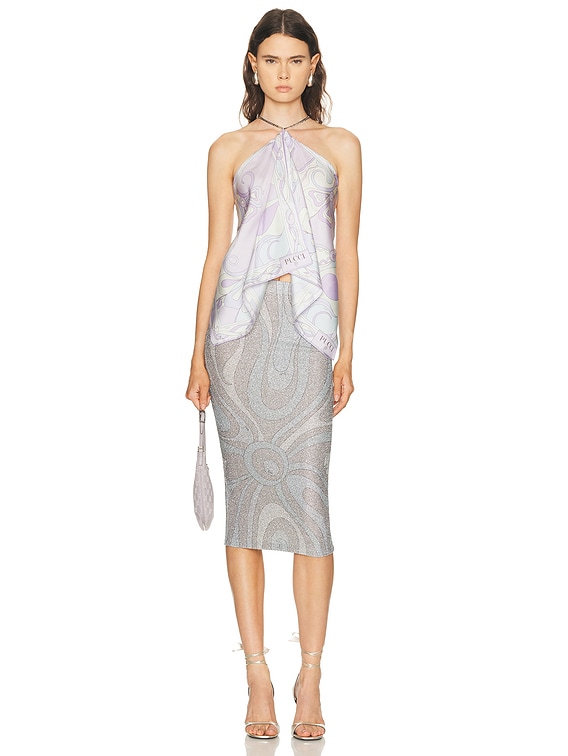 未使用★EMILIO PUCCI タンクトップ S EMILIO PUCCI Tank Top Size XS Geometric Pattern Stretch New From