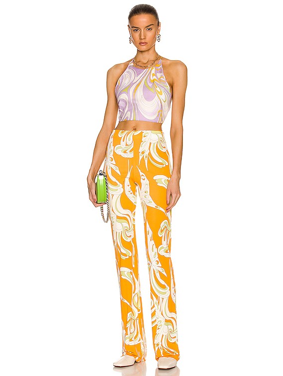 定価約4.5万円 新品 EMILIO PUCCI ノースリーブトップス XS Emilio Pucci Sleeveless Onde Top in Navy & Rosa | FWRD