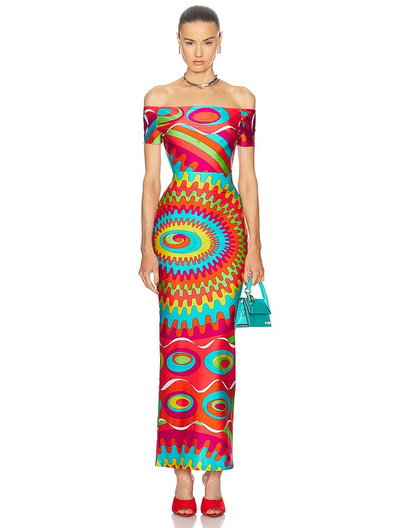 Emilio Pucci Off The Shoulder Top in Fuxia & Arancio | FWRD