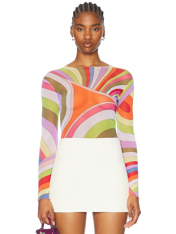 Emilio Pucci Long Sleeve Top in Multicolor | FWRD