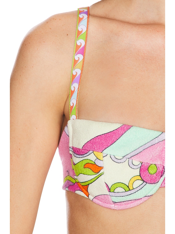 Emilio Pucci Cotton Eponge Underwire Bikini Top in Multicolor | FWRD