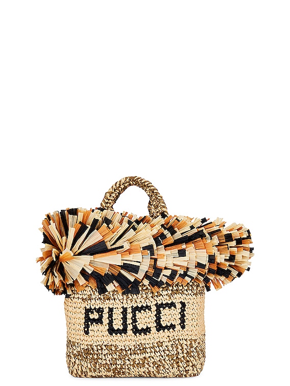 Emilio Pucci Small Rafia Tote Bag