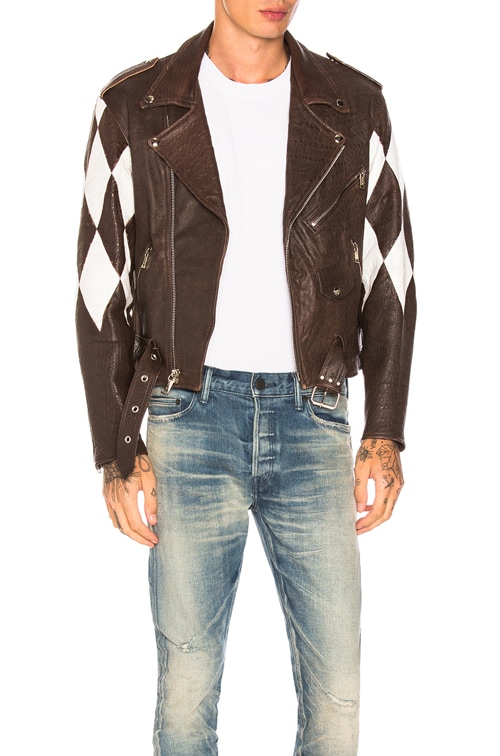 Harlequin Sleeve Leather Jacket - Ready to Wear