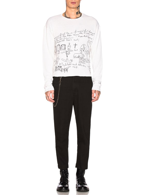 Enfants Riches Deprimes Heroin Needles Long Sleeve Tee in Cream
