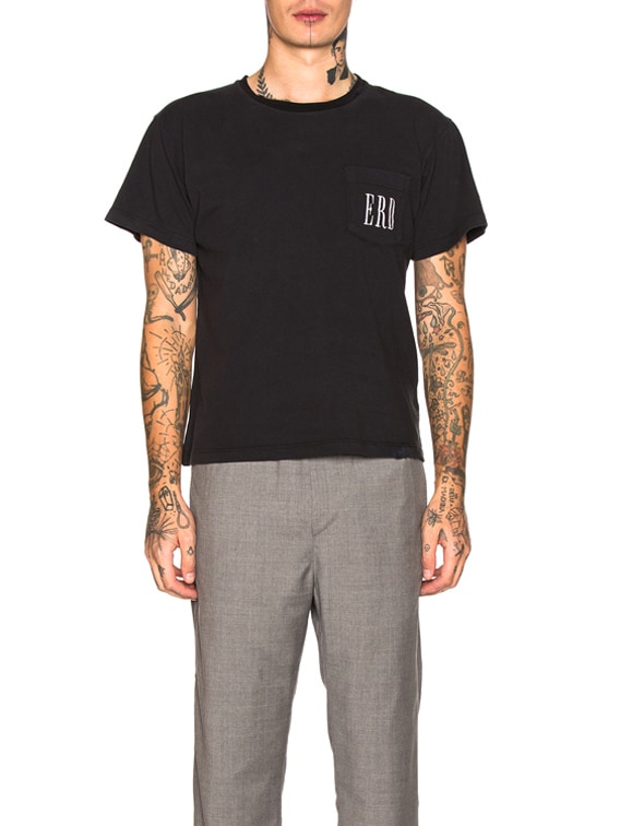 Enfants Riches Deprimes ERD Logo Pocket Tee in Black & White | FWRD
