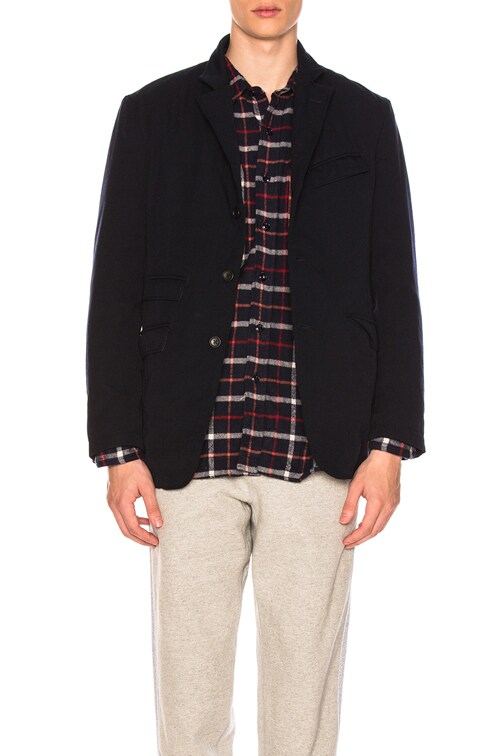 Engineered Garments Wool Elastic Andover Jacket in Dark Navy | FWRD