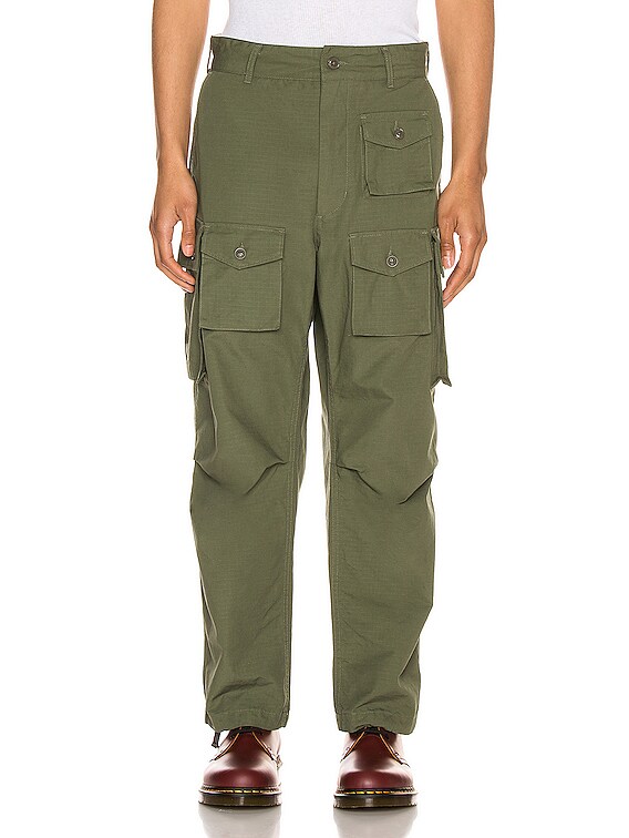 Engineered Garments FA Pant in Olive Cotton Ripstop | FWRD