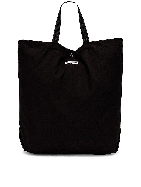 Engineered Garments Carry All Tote in Black Cotton Poplin | FWRD