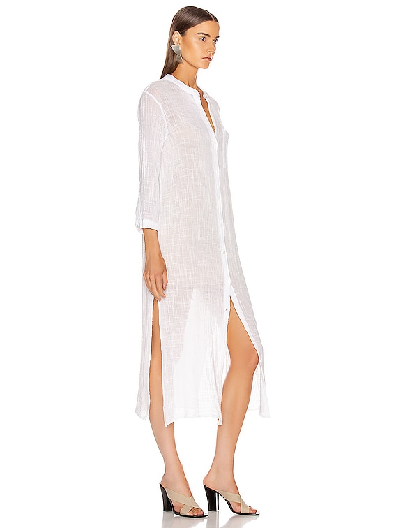 enza costa maxi shirt dress