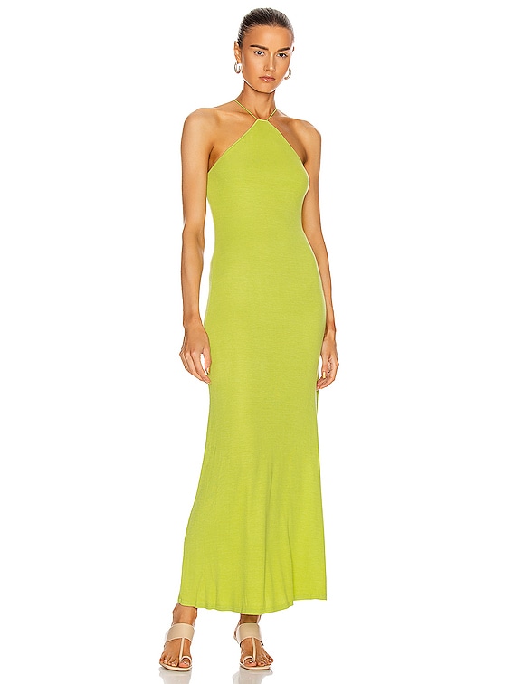 lime silk dress