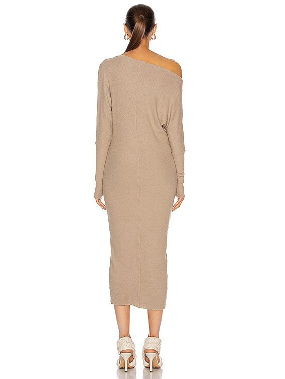 enza costa sweater knit slouch dress in Taupe vintage bridal collection