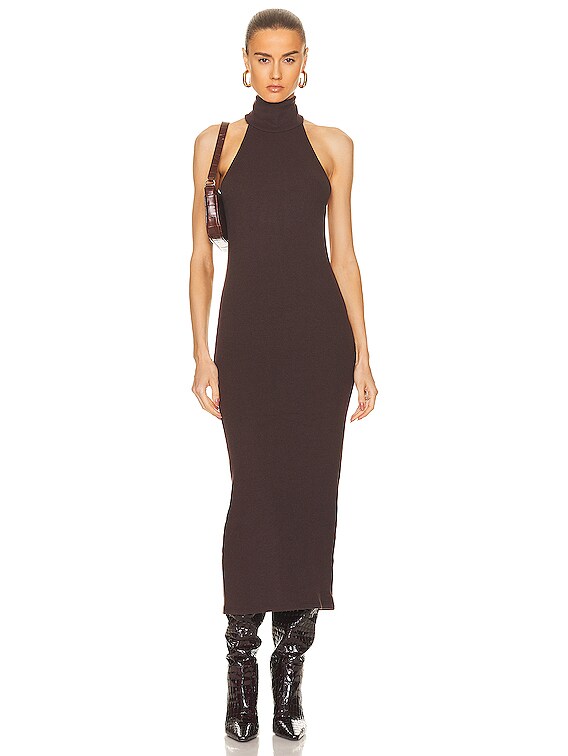 Sweater Knit Halter Turtleneck Dress