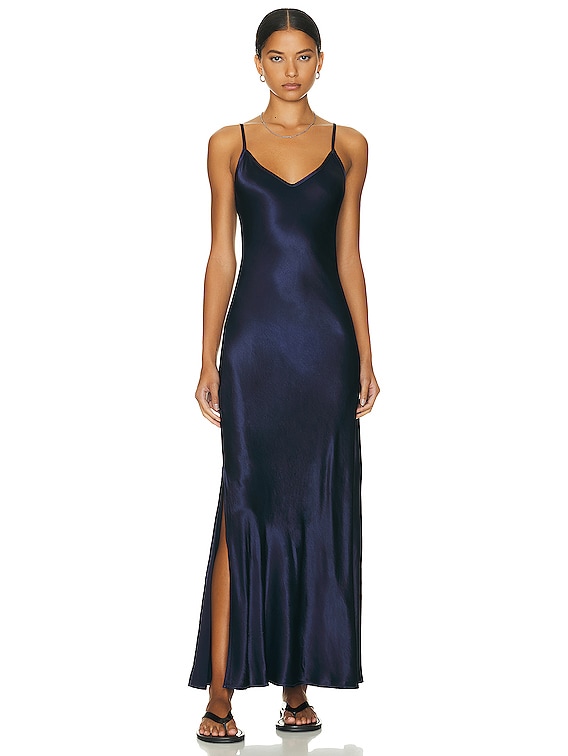 Enza Costa Bias Cut Maxi Dress in Dark Navy | FWRD