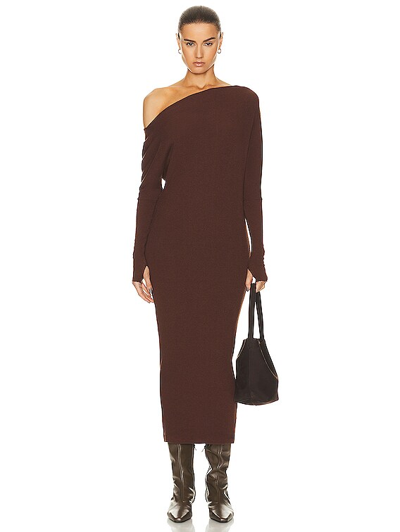 enza costa knit slouch dress Enza Costa Sweater Knit Slouch Dress Black Long Sleeve XS NWT $275